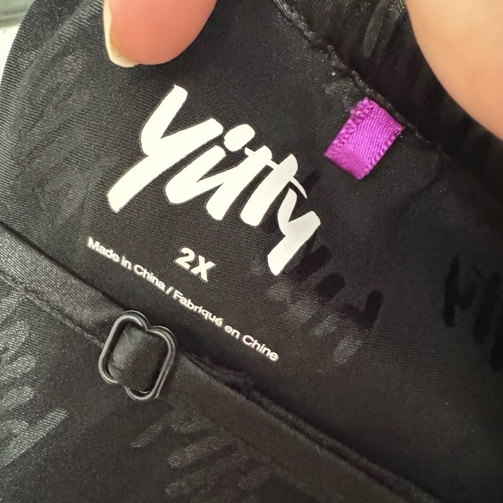 Yitty Iconic Black Satin Midi Crop Top - Picture 6 of 7